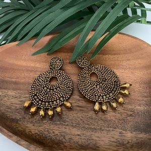 Gold beaded earrings